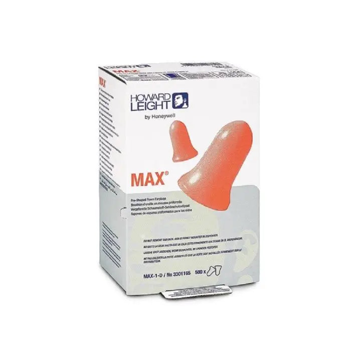 Honeywell Howard Leight MAXIMUM MAX-1-D Contoured Bell Uncorded Earplugs, Box of 500 Pairs