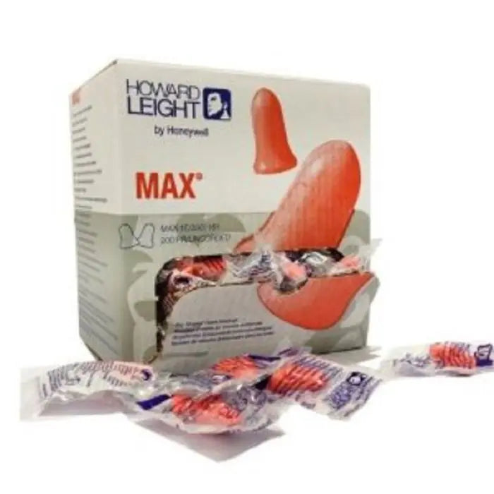 Honeywell Howard Leight MAXIMUM MAX-1 Single-Use NRR 33 Uncorded Earplug, Box of 200 Pairs