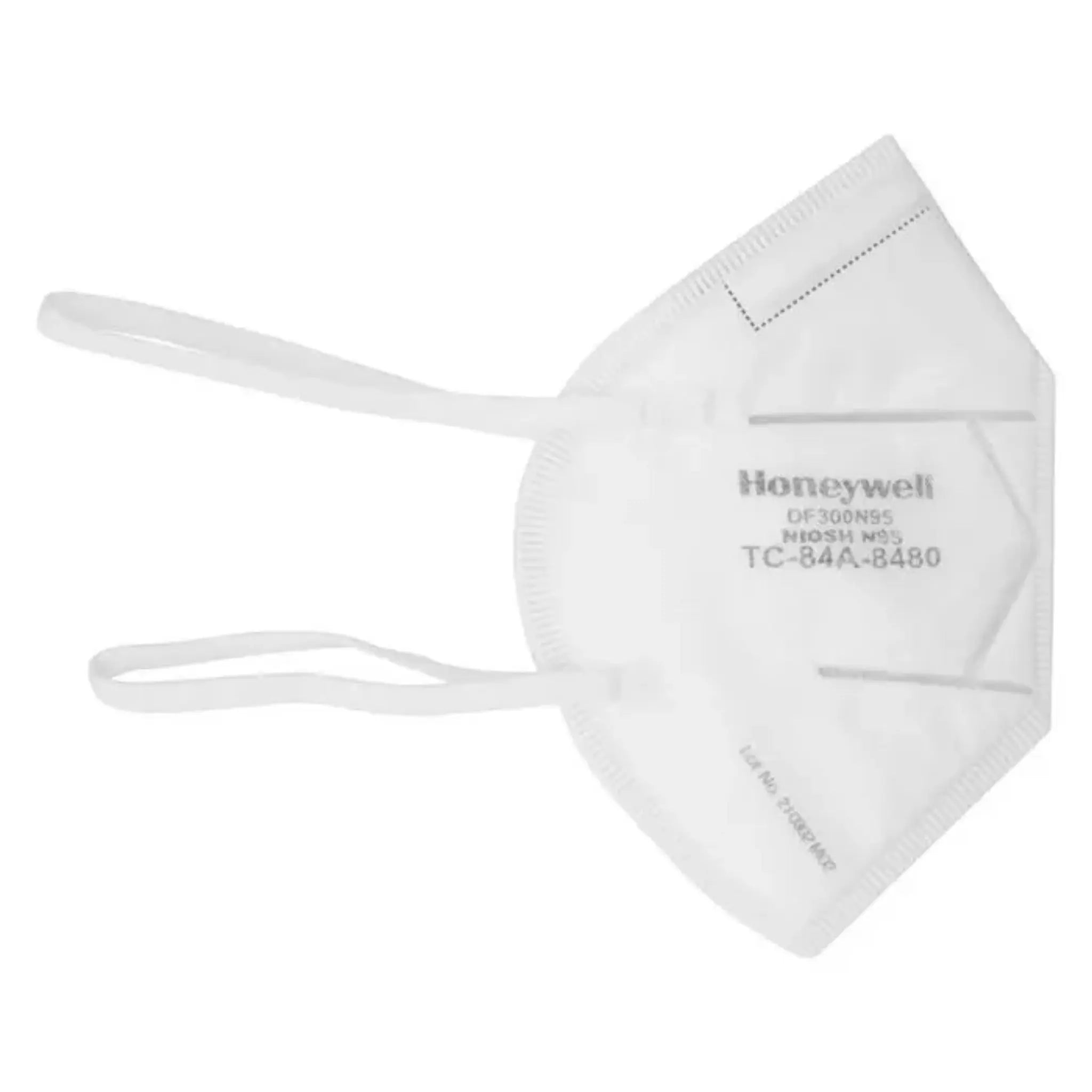 Honeywell DF300N95B DF300 Series Flatfold N95 Disposable Respirator, White, One Size, Box of 50