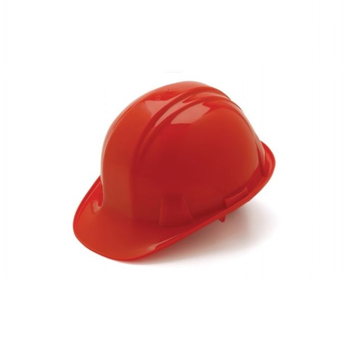Pyramex SL Series HP14120 Cap Style Hard Hat, 4 Point Ratchet Suspension, Red, One Size, Box of 16