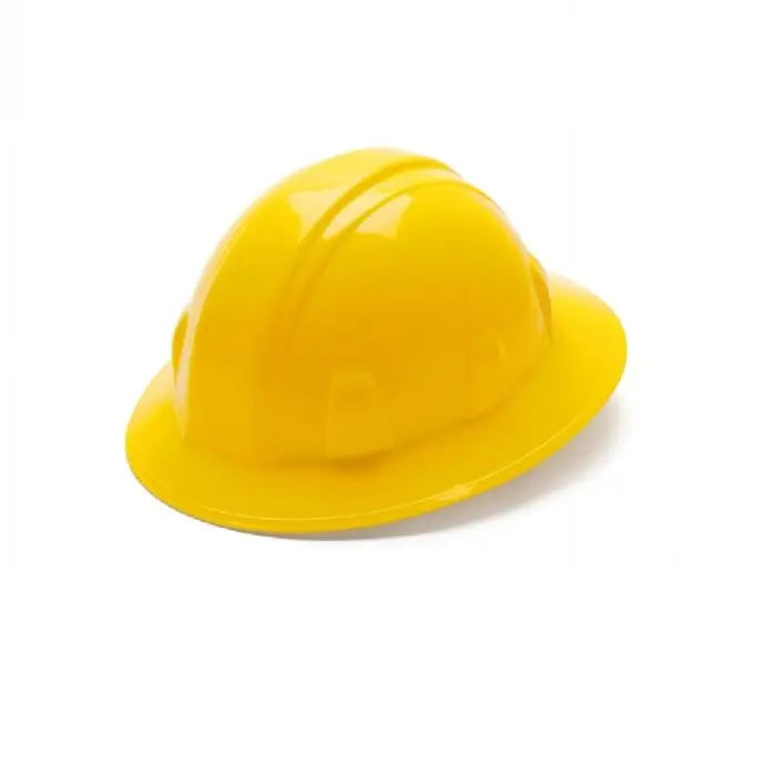 Pyramex SL Series HP24130 Full Brim Hard Hat, 4 Point Ratchet Suspension, Yellow, One Size, Box of 12