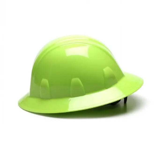 Pyramex SL Series HP24131 Full Brim Hard Hat, 4 Point Ratchet Suspension, Hi Vis Lime, One Size, Box of 12