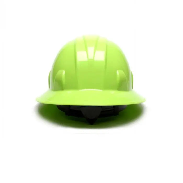 Pyramex SL Series HP24131 Full Brim Hard Hat, 4 Point Ratchet Suspension, Hi Vis Lime, One Size, Box of 12