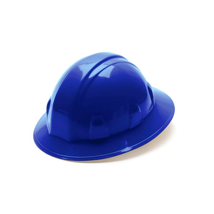 Pyramex HP26160 Hard Hat, Full Brim, 6 Pt Ratchet Suspension, Blue, Case of 12