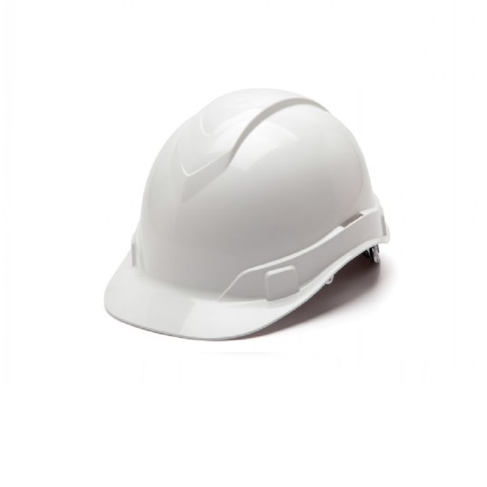 Pyramex Ridgeline HP44110 Cap Style Hard Hat, 4-Point Standard Ratchet, White, One Size, Box of 16