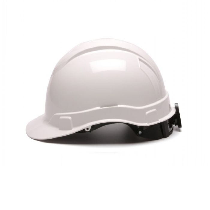 Pyramex Ridgeline HP44110 Cap Style Hard Hat, 4-Point Standard Ratchet, White, One Size, Box of 16