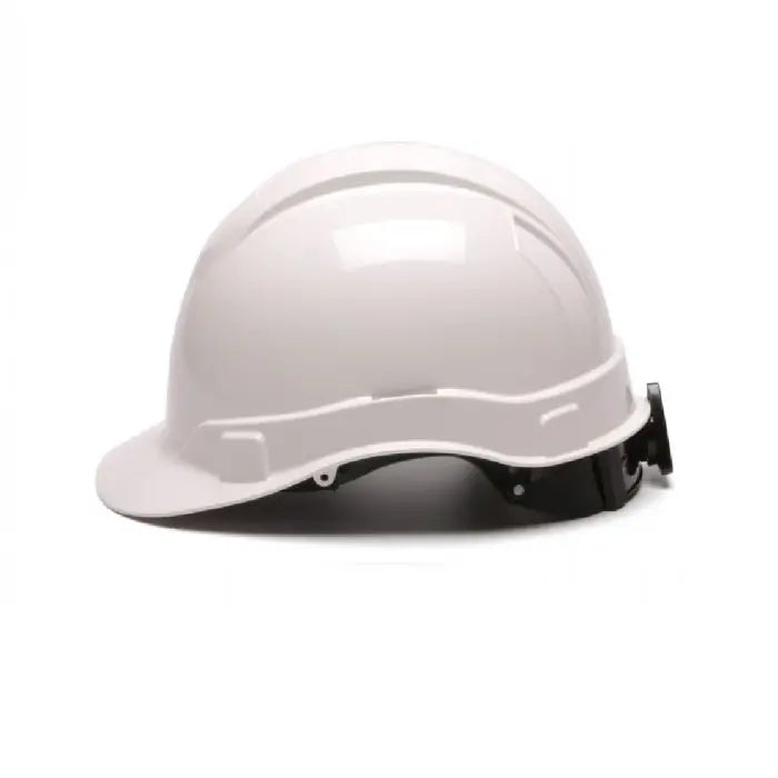 Pyramex Ridgeline HP44110 Cap Style Hard Hat, 4-Point Standard Ratchet, White, One Size, Box of 16