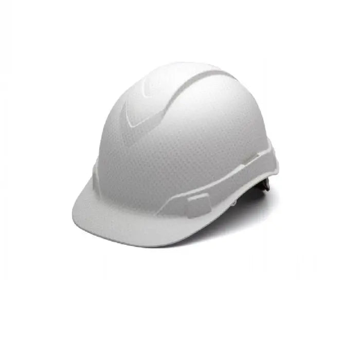 Pyramex Ridgeline HP44116 4 Point Standard Ratchet Cap Style Hard Hat with Graphite Pattern, Matte White, One Size, Box of 16