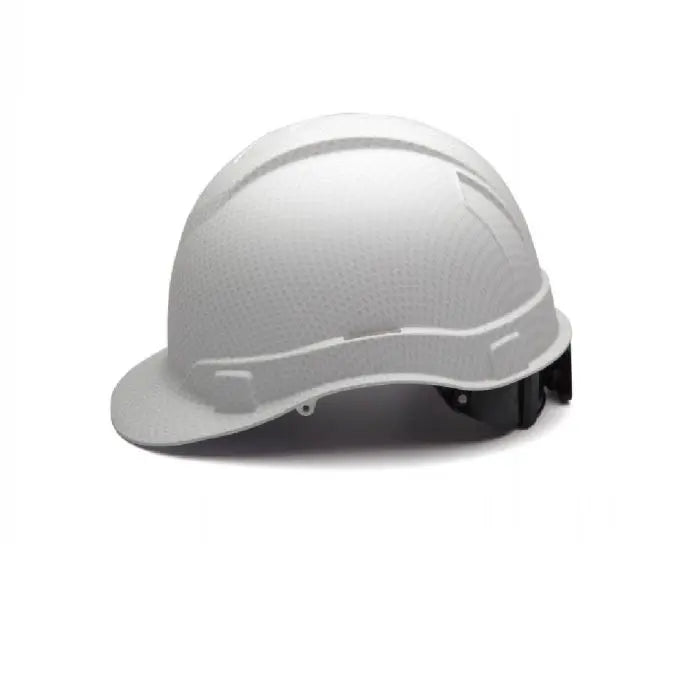 Pyramex Ridgeline HP44116 4 Point Standard Ratchet Cap Style Hard Hat with Graphite Pattern, Matte White, One Size, Box of 16