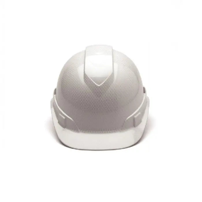 Pyramex Ridgeline HP44116SV 4 Point Vented Ratchet Cap Style Hard Hat with Graphite Pattern, Shiny White, One Size, Box of 16