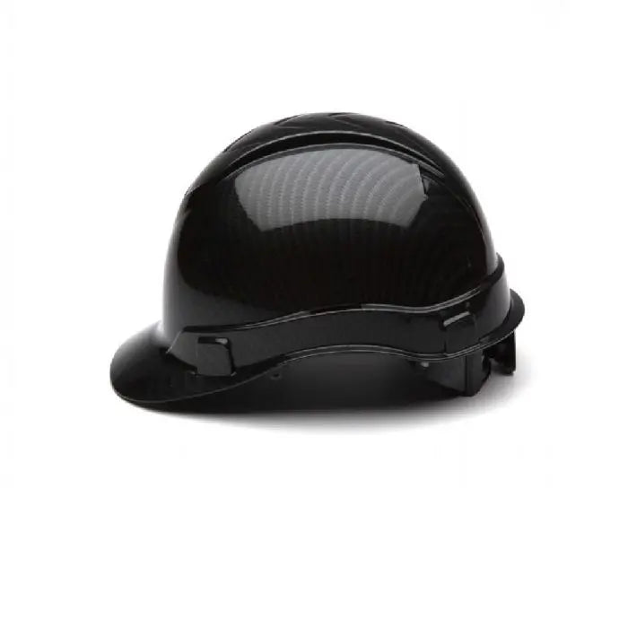 Pyramex Ridgeline HP44117S 4 Point Standard Ratchet Cap Style Hard Hat with Graphite Pattern, Shiny Black, One Size, Box of 16