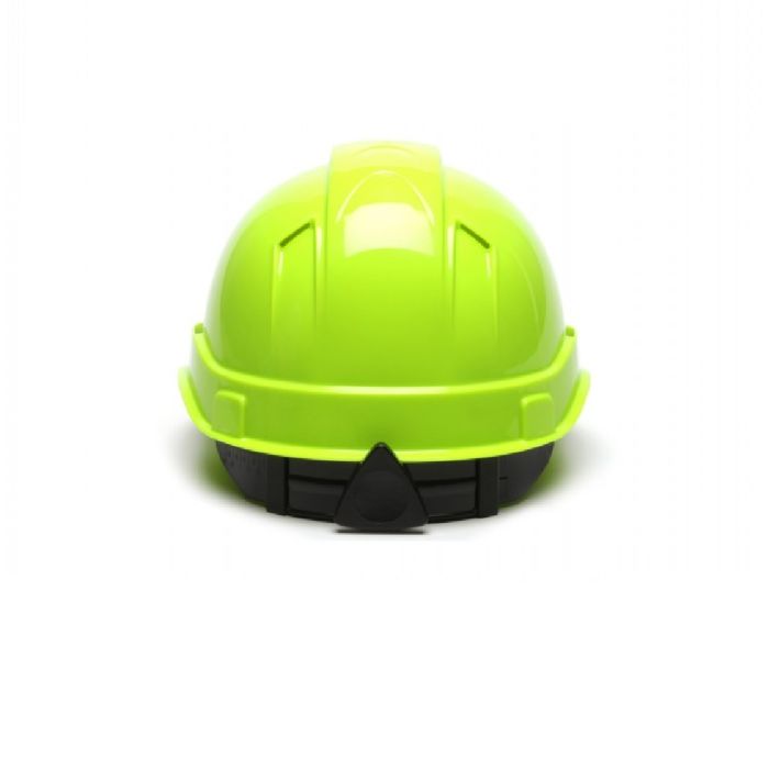 Pyramex Ridgeline HP44131V 4 Point Vented Ratchet Cap Style Hard Hat, Hi Vis Lime, One Size, Box of 16