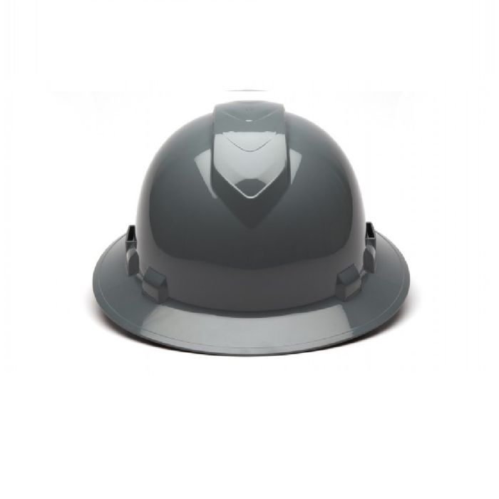 Pyramex Ridgeline HP54113V 4 Point Vented Ratchet Full Brim Hard Hat, Slate Gray, One Size, Box of 12