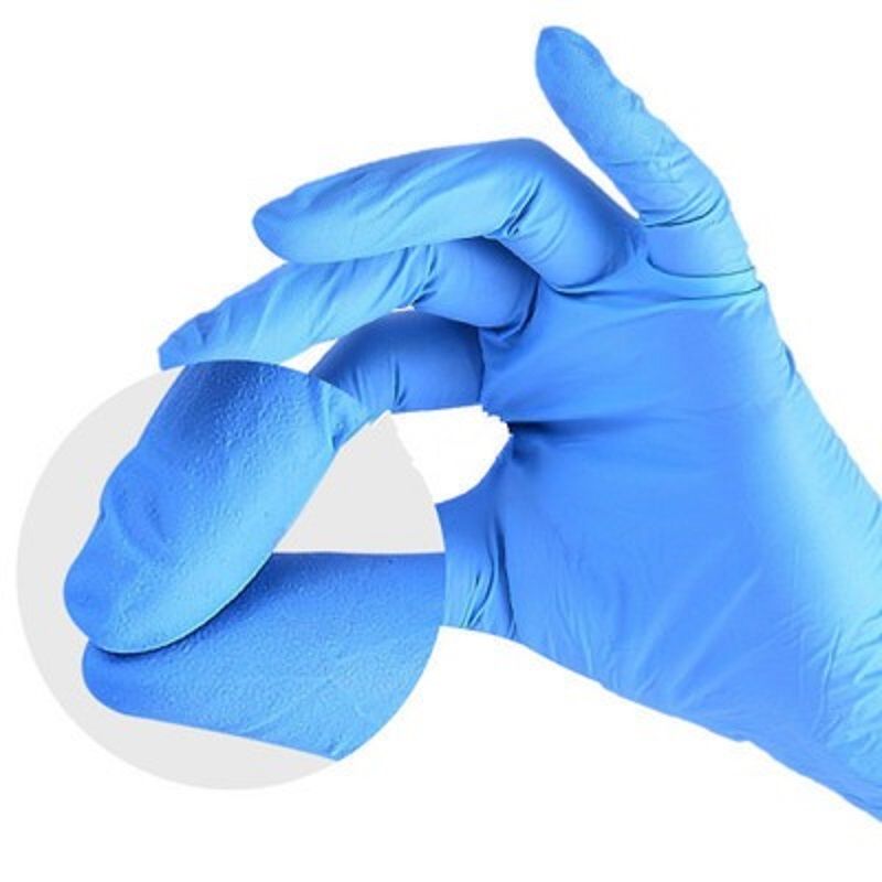 Intco Synguard NGPF700 Exam Grade Nitrile Gloves, Light Blue, Box of 100