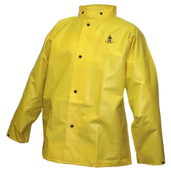 DuraScrim Jacket Yellow Storm Fly Front Hood Snaps