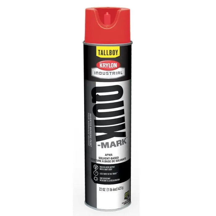 Krylon Quick Mark Tallboy Fluorescent Red/Orange Solvent Based Inverted Marking Paints | TT3701007 12/Case