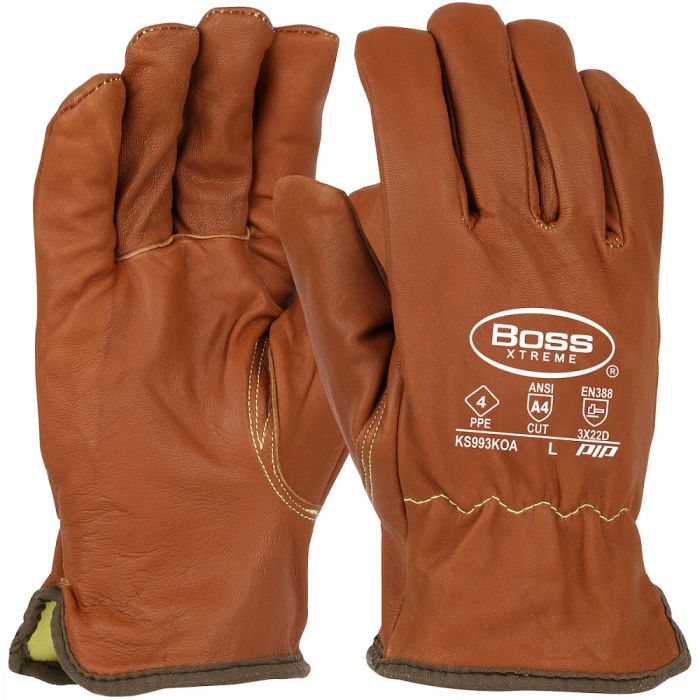 PIP Boss Xtreme KS993KOA AR Top Grain Goatskin Leather Drivers Glove, 1 Pair