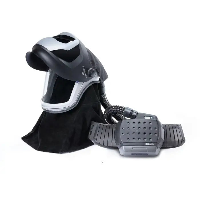 3M Versaflo M-Series M-409SG Helmet Assembly Leather Shroud, Flame Resist Helmet Cover and Speedglas Weld Shield, No ADF, Black, One Size, 1 Each