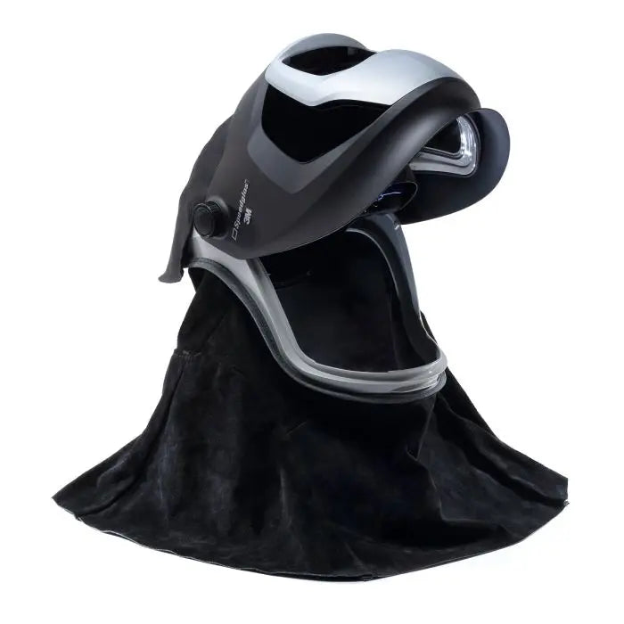 3M Versaflo M-Series M-409SG Helmet Assembly Leather Shroud, Flame Resist Helmet Cover and Speedglas Weld Shield, No ADF, Black, One Size, 1 Each