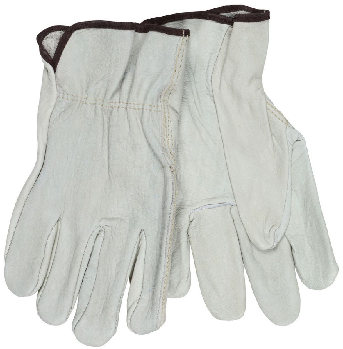 MCR Safety 3202 CV Grade Unlined Grain Cow Leather, Drivers Work Gloves, Beige, Box of 12 Pairs