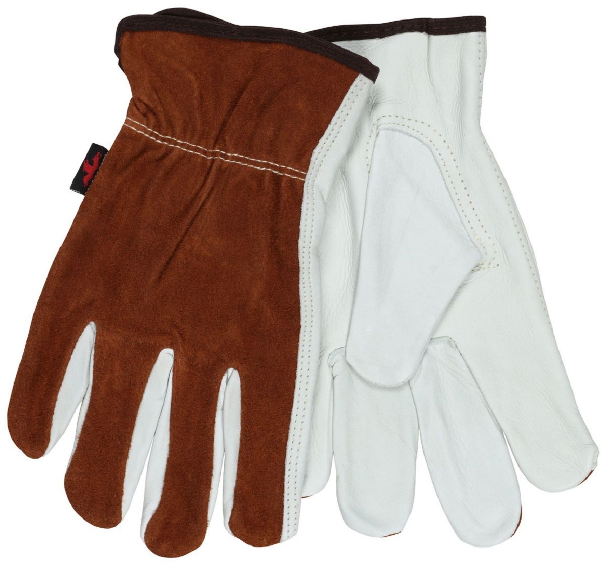 MCR Safety 3205 CV Grade Grain Palm, Leather Drivers Work Gloves, Beige, Box of 12 Pairs