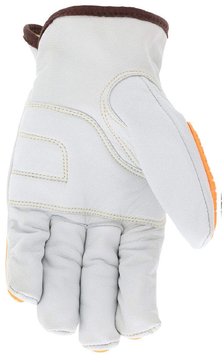 MCR Safety 36136KDP Grain Goatskin Leather with DuPont Kevlar Liner, Drivers Cut Resistant Work Gloves, White, Box of 12 Pairs