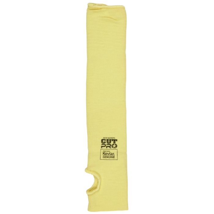 MCR Safety Cut Pro 9378T Double Ply Cut Resistant Sleeves with Thumb Slot, Yellow, One Size, Box of 10