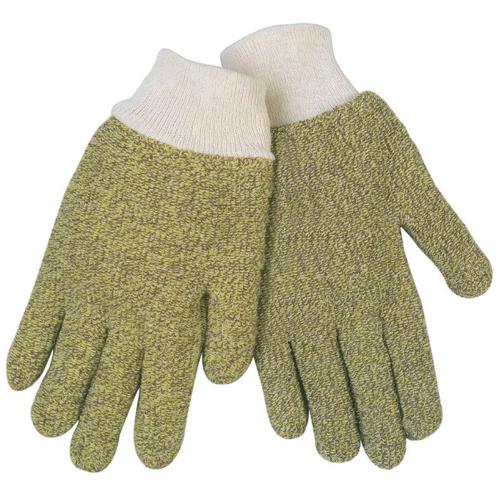 MCR Safety Cut Pro 9430KM Kevlar Cotton Blend Terrycloth Work Gloves, Yellow, Large, Box of 12 Pairs