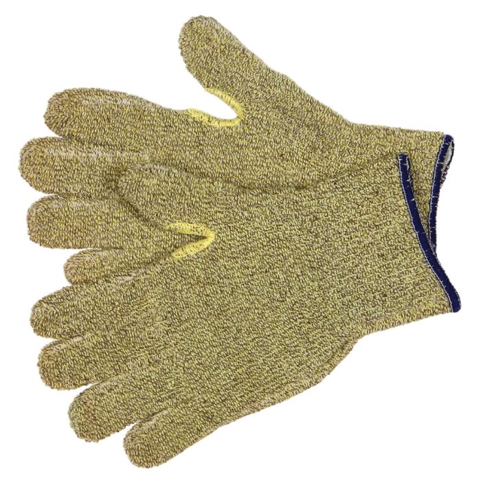 MCR Safety Cut Pro 9435KM Cotton Poly Kevlar Blend Terrycloth Work Gloves, Yellow, Box of 12 Pairs