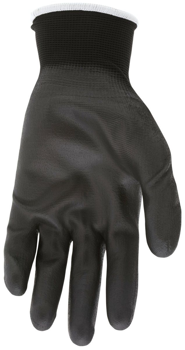 MCR Safety NXG 9669 13 Gauge Nylon Shell PU Coated Work Gloves, Black, 1 Pair