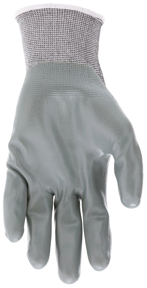 MCR Safety NXG 9679 13 Gauge Nylon Shell, Nitrile Coated Work Gloves, White, Box of 12 Pairs