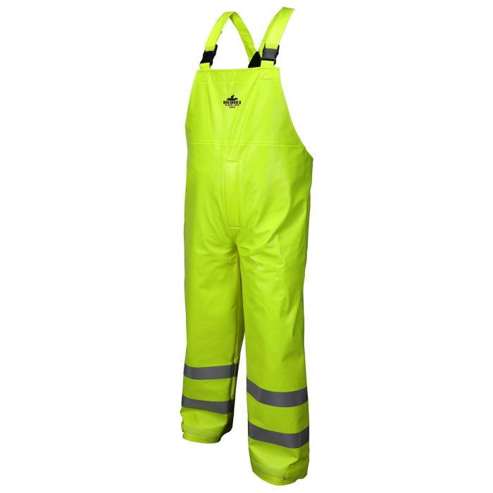 MCR Safety Big Jake 2 BJ238BP Flame Resistant Rain Bib-Pants, Fluorescent Lime, 1 Each