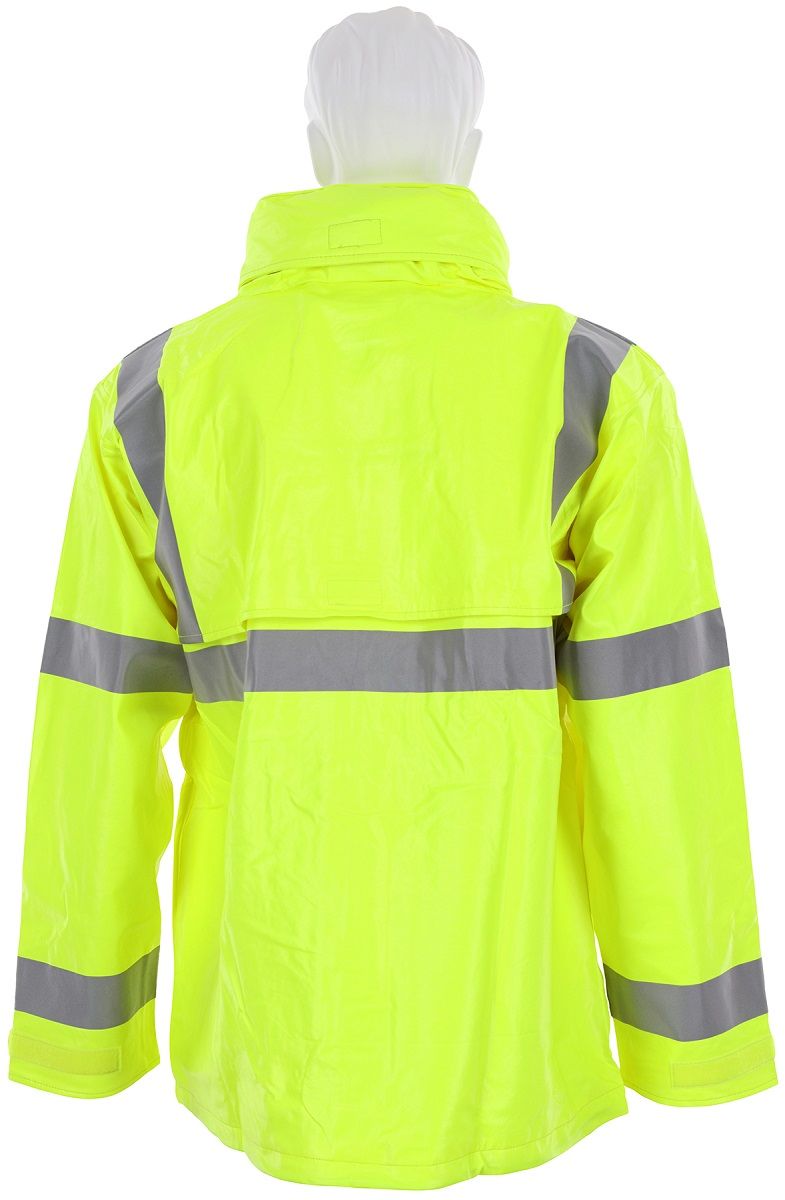 MCR Safety Big Jake 2 BJ238JH ANSI Class 3, Flame Resistant Rain Jacket, Fluorescent Lime, 1 Each