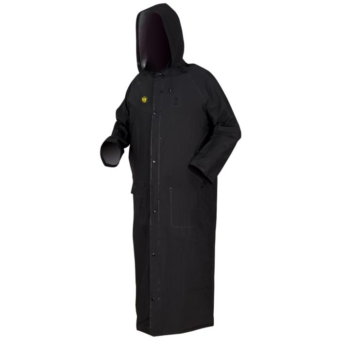 MCR Safety FR267C Classic Plus Series Limited Flammability Ankle Length Raincoat, Black, 1 Each