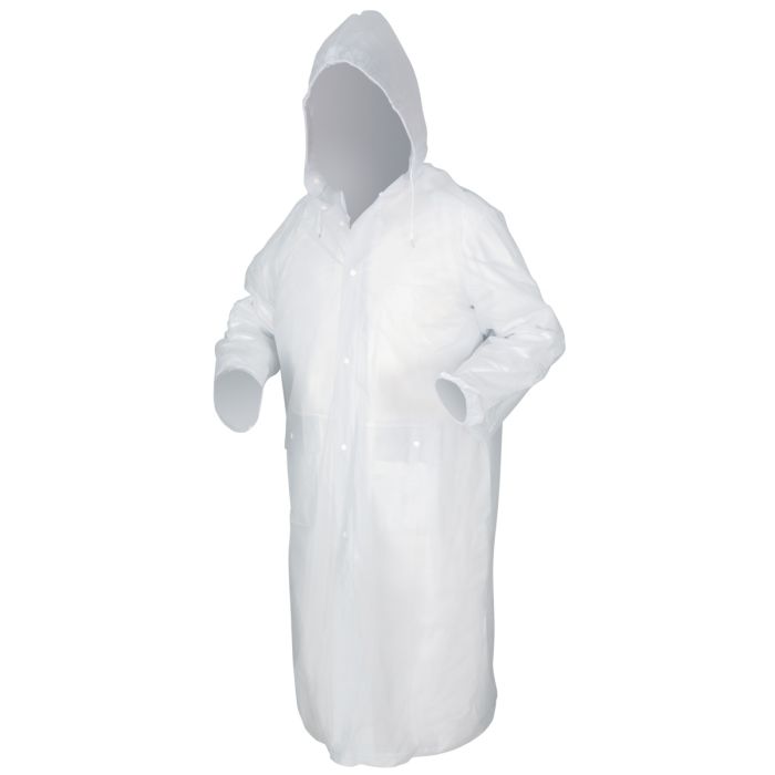 MCR Safety O72C Squall Series Detachable Hood Lightweight PVC Raincoat, Clear, 1 Each