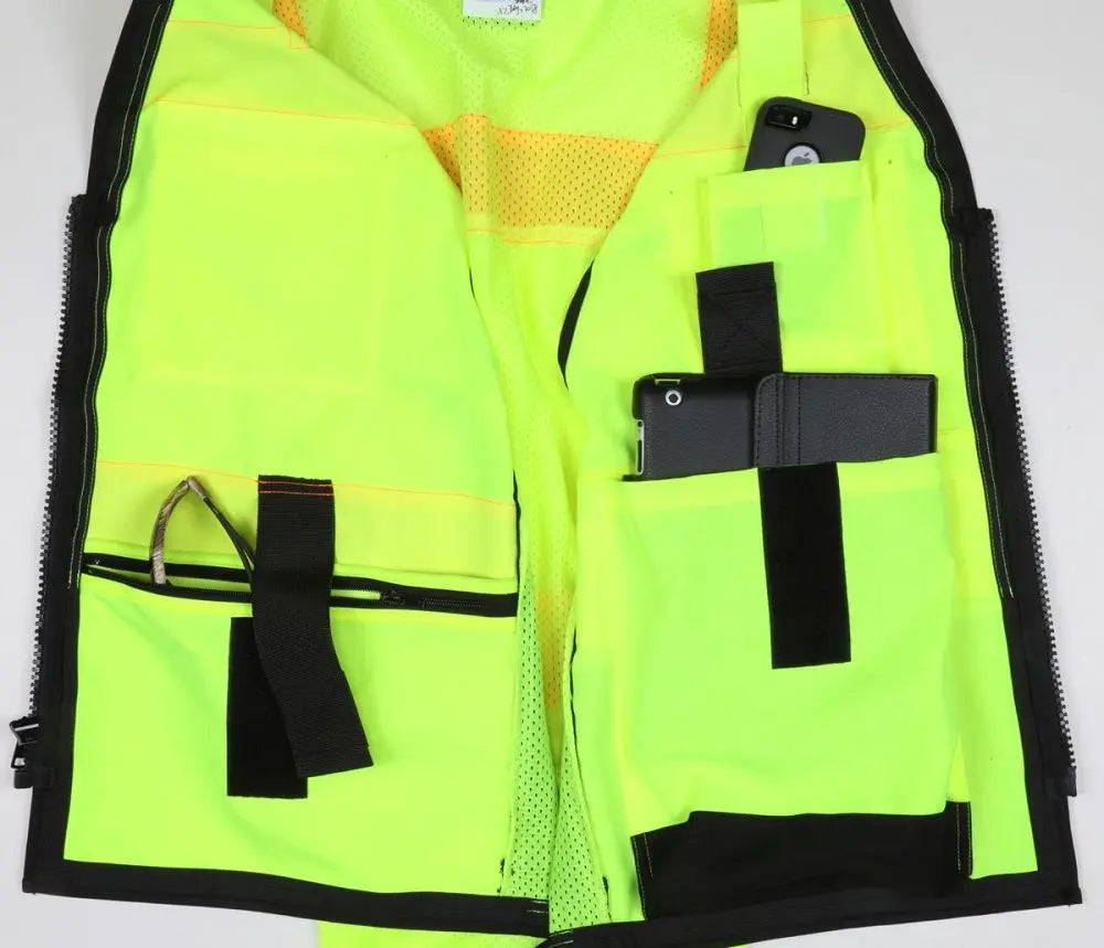 MCR Safety Luminator PSURVCL2LS Premium Hi Vis Reflective Safety Vest, Hi-Vis Lime, 1 Each