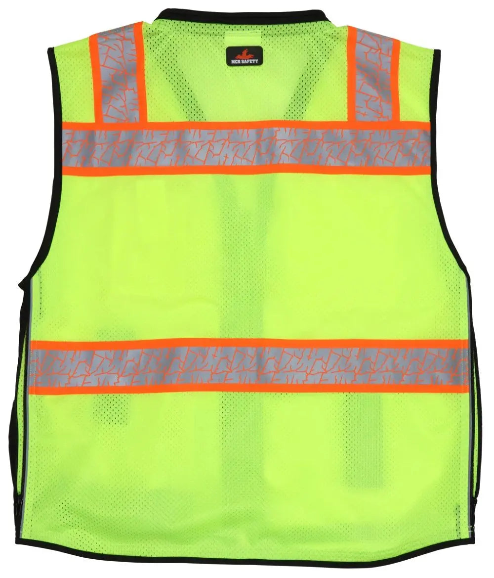 MCR Safety Luminator PSURVCL2LS Premium Hi Vis Reflective Safety Vest, Hi-Vis Lime, 1 Each