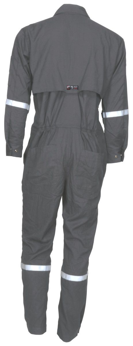 MCR Safety Summit Breeze SBC1011 Long Sleeve Flame Resistant Coverall, Gray, 1 Each