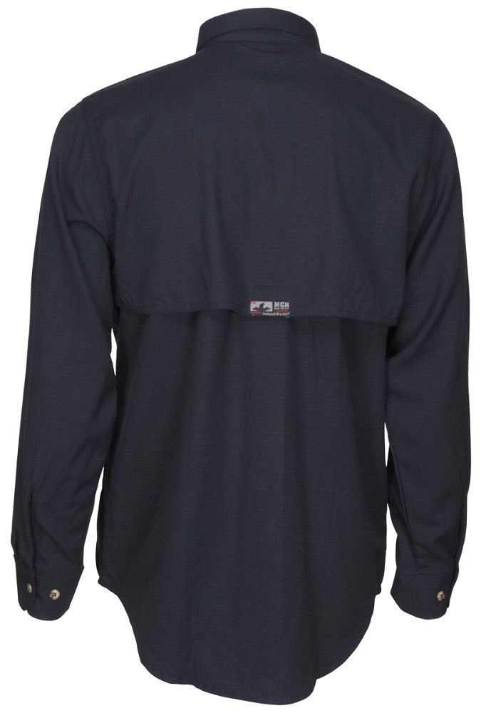 MCR Safety Summit Breeze SBS1002 Long Sleeve Flame Resistant Shirt, Navy Blue, 1 Each