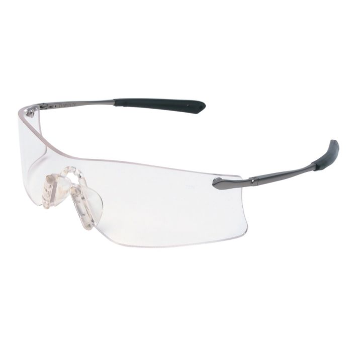 MCR Safety Rubicon T4110AF Curved Frameless Anti-Fog Safety Glasses, Metal, One Size, Box of 12