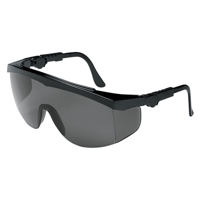 MCR Safety TK112 Generous Lens with Side Shield Safety Glasses, Black, One Size, Box of 12