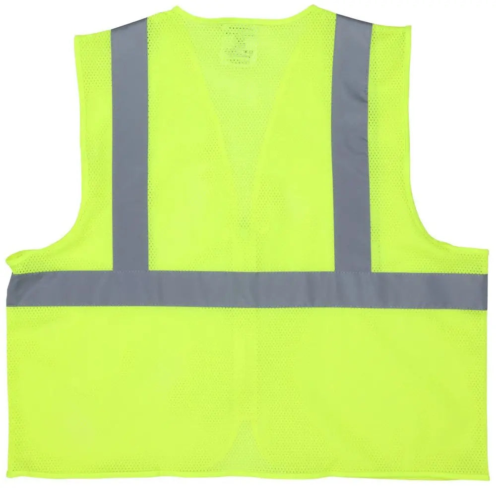 MCR Safety Luminator V2CL2MLZ Class 2 High Visibility Reflective Safety Vest, Hi Vis Lime, 1 Each