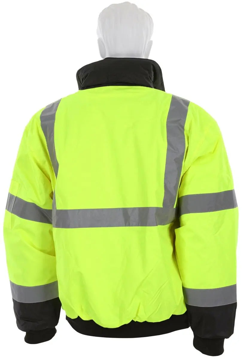 MCR Safety Luminator VBBCL3L Insulated Reflective Rain Jacket, Hi Vis Lime, 1 Each