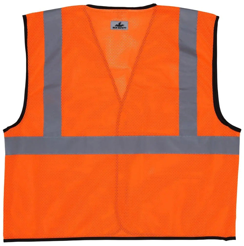 MCR Safety Luminator VCL2MO High Visibility Reflective Mesh Safety Vest, Hi Vis Orange, 1 Each