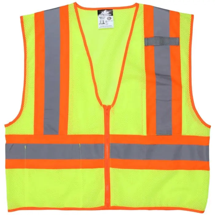 MCR Safety Luminator WCCL2L High Visibility Reflective Safety Vest, Hi Vis Lime, 1 Each