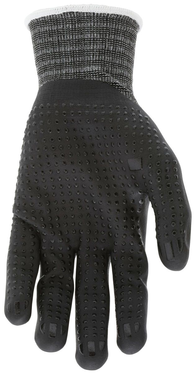 MCR Safety NXG MG9694 15 Gauge Nylon Spandex Shell, Nitrile Dotted Palm Work Gloves, Black, Box of 12 Pairs