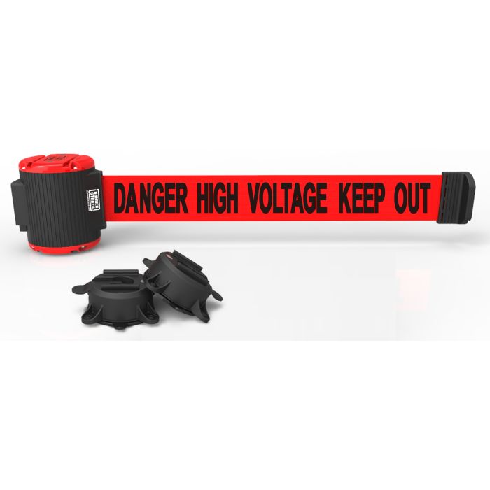 Banner Stakes MH5010 30' Magnetic Wall Mount Barrier, Danger High Voltage Keep Out