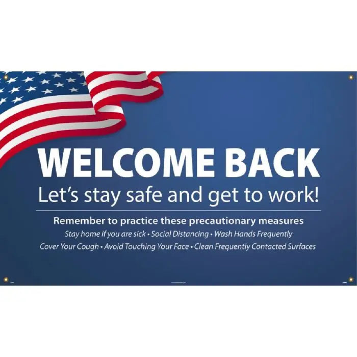 National Marker Company Welcome Back! Patriotic Banner