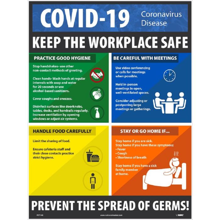 National Marker Company COVID-19 Keep The Workplace Safe Poster