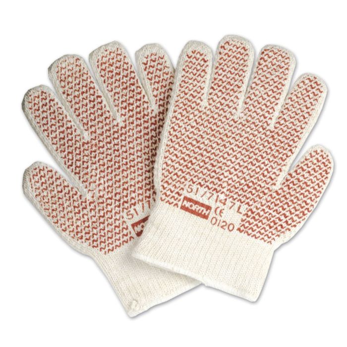 Honeywell North 51/7147 Grip N Hot Mill Ambidextrous Nitrile Coated Gloves, Brown, One Size, Box of 72
